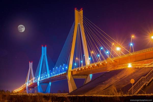 Муромский  мост ночью. Муром.